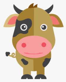 Cute Cartoon Cow - Transparent Cute Cow Cartoon, HD Png Download, Transparent PNG