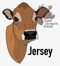 Transparent Cartoon Cow Png - Jersey Cow Head Clip Art, Png Download, Transparent PNG