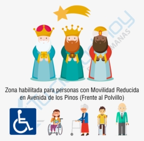Movilidad Reducida Montequinto Para Visualizar La Cabalgata - Tres Reyes Magos Dibujo, HD Png Download, Transparent PNG