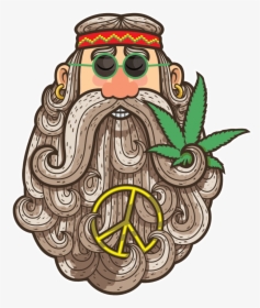 Weed Clipart Hippie - Cartoon Hippie, HD Png Download, Transparent PNG