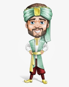 Arabian Man With Beard Cartoon Vector Character Aka - Cartoon Man Arab Guy, HD Png Download, Transparent PNG