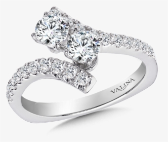Valina Two-stone Diamond Engagement Ring Moutning In - Engagement Ring, HD Png Download, Transparent PNG