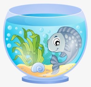 Transparent Fish Tank Png - Fish In Tank Cartoon, Png Download, Transparent PNG