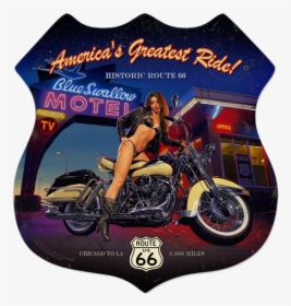Sexy Babes Motorcycle Route 66, HD Png Download, Transparent PNG