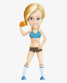 Blonde Sports Girl Cartoon Vector Character Aka Workout - Cartoon Workout Girl, HD Png Download, Transparent PNG