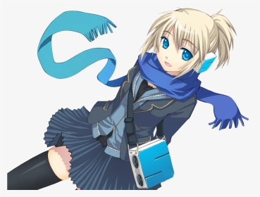 Anime Vector Art - Pretty Blonde Anime Girl Transparent, HD Png Download, Transparent PNG