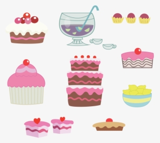 Vector Cupcakes Background - My Little Pony Vector Food, HD Png Download, Transparent PNG