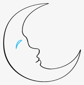 How To Draw Crescent Moon - Line Art, HD Png Download, Transparent PNG