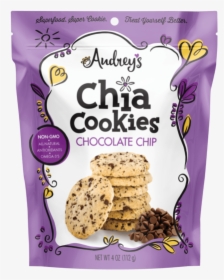 Audrey S Chia Cookies Chocolate Chip Healthy Snacks - Andrey's Chia Cookies 4 Oz, HD Png Download, Transparent PNG