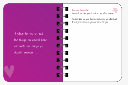 Guide To Being A Teenage Girl Journal Interior Page - Things To Write About As A Teen Girl, HD Png Download, Transparent PNG