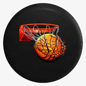 Basketball In Fire Going Thru Net, HD Png Download, Transparent PNG