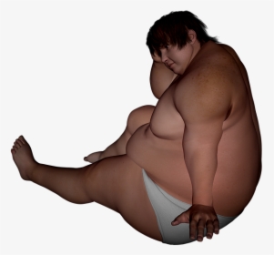 Man, Thick, Sad, Underwear, Overweight, Obese, Heh - Do Fat People Wipe Their Ass, HD Png Download, Transparent PNG