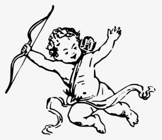 Baby Drawing Guardian Angel - Cherub Black And White, HD Png Download, Transparent PNG