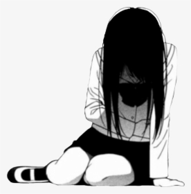 #sad #girl #depression #depressed #sadness #cry #crying - Sad Anime Girl Crying, HD Png Download, Transparent PNG
