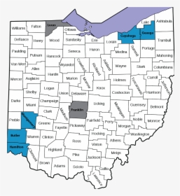 A Map Of Ohio Counties - Ohio County Map, HD Png Download, Transparent PNG