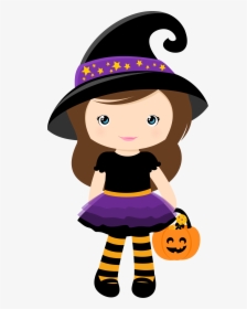 Bruxinha Cute Halloween Png, Transparent Png, Transparent PNG