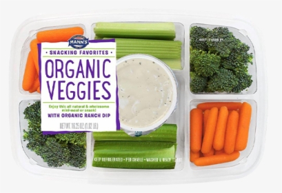 Mann S Organic Veggie Tray - Ranch Dip With Vegetables, HD Png Download, Transparent PNG