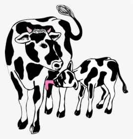 Farm Animals Clipart Calf - Cow With Calf Clipart, HD Png Download, Transparent PNG