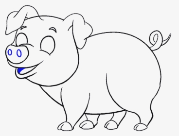 How To Draw A Cartoon Pig In A Few Easy Steps Easy - Pig Drawing, HD Png Download, Transparent PNG
