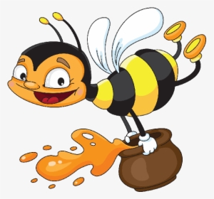 Transparent Cartoon Bee Png - Bee Making Honey Clipart, Png Download, Transparent PNG