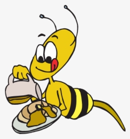 Bee Eating Honey Cartoon, HD Png Download, Transparent PNG
