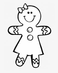Gingerbread Girl Clipart Black And White, HD Png Download, Transparent PNG