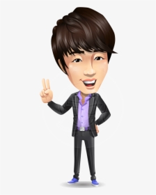 Fashionable Asian Man Cartoon Vector Character - Asian Characters, HD Png  Download , Transparent Png Image - PNGitem