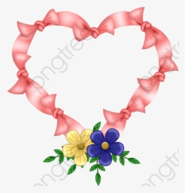Pink Heart Flower Png - Heart Flower Photo Frame, Transparent Png, Transparent PNG