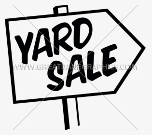 Yard Sign Clipart - Black And White Yard Sale Sign, HD Png Download, Transparent PNG