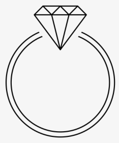 Ring Diamond Black - Simple Pocket Watch Drawing, HD Png Download, Transparent PNG