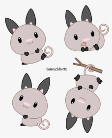 Chibi Big-eared Opossum By Daieny - Chibi Animals, HD Png Download, Transparent PNG