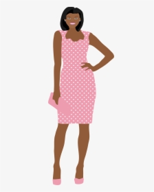 Pink Dress Lady Clip Arts - Woman In Dress Vector Png, Transparent Png, Transparent PNG