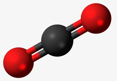 Ball And Stick Model Of The Carbon Dioxide Molecule, - Carbon Dioxide Molecule, HD Png Download, Transparent PNG