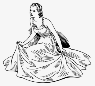 Black And White Clipart Lady, HD Png Download, Transparent PNG