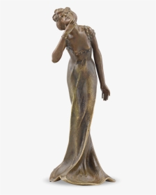 Art Nouveau Figural Bronze Statuette - Art Nouveau Bronze, HD Png Download, Transparent PNG