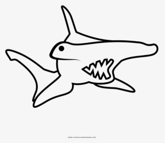 Hammerhead Shark Coloring Page - Tiburón Martillo Para Colorear, HD Png Download, Transparent PNG