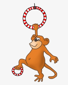 Funny Monkey Gymnastic Drawing - Gymnastics Clip Art Animal, HD Png Download, Transparent PNG