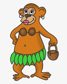 Funny Monkey Drawings Clip - Cute Female Gorilla Cartoon, HD Png Download, Transparent PNG
