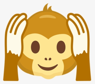#monkey #emoji #funny #cute #hear #ears #listen - Cartoon, HD Png Download, Transparent PNG