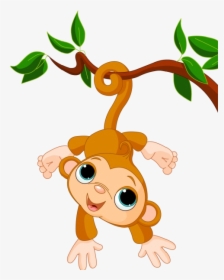Cute Funny Cartoon Baby Monkey Clip Art Images - Baby Monkey Clip Art, HD Png Download, Transparent PNG