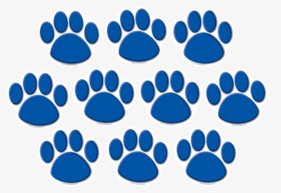 Blue Paw Prints Accents Tcr4275 Teacher Created Resources - Paw Print School Bulletin Board, HD Png Download, Transparent PNG