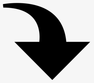 Curved Down Arrow - Curved Arrow Pointing Down, HD Png Download, Transparent PNG