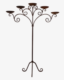 Fantastic Antique Gothic Wrought Iron Five Candle, HD Png Download, Transparent PNG