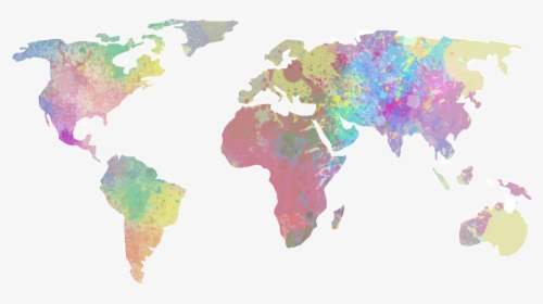 #freetoedit #map #worldmap #splat #splash #color #earth - World Map 146505_960_720, HD Png Download, Transparent PNG