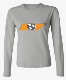 Tennessee Flag State Outline Orange Womens Long Sleeve - Light Blue Ugly Christmas Sweater, HD Png Download, Transparent PNG