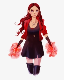 Elizabeth Olsen Wanda Maximoff Quicksilver Black Widow - Scarlet Witch Civil War Drawing, HD Png Download, Transparent PNG