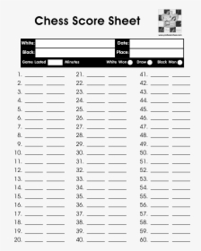 Free Chess Sheet Templates - Pdf Chess Score Sheet, HD Png Download, Transparent PNG
