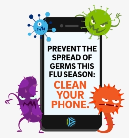 Transparent Germs Png - Cartoon Germs On Telephone, Png Download, Transparent PNG