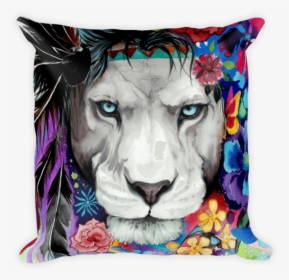 Throw Pillows Electro Threads - Colorful Lion Lion Art, HD Png Download, Transparent PNG