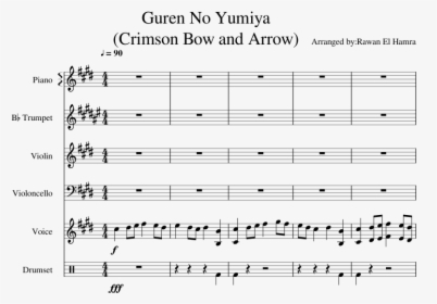 Crimson Bow And Arrow Violin Sheet Music Full, HD Png Download, Transparent PNG